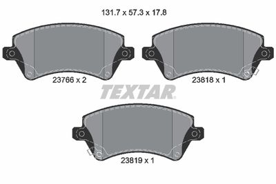 2376601 TEXTAR Комплект тормозных колодок, дисковый тормоз