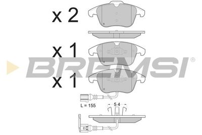 BP3394 BREMSI Комплект тормозных колодок, дисковый тормоз