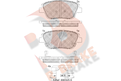 RB2136 R BRAKE Комплект тормозных колодок, дисковый тормоз