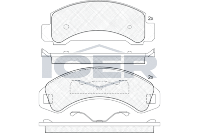 141055 ICER Комплект тормозных колодок, дисковый тормоз