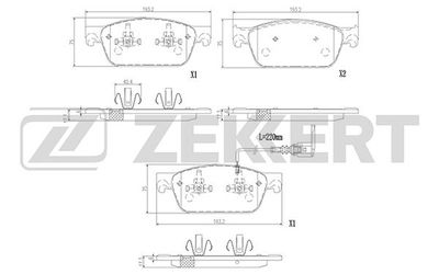 BS2948 ZEKKERT Комплект тормозных колодок, дисковый тормоз