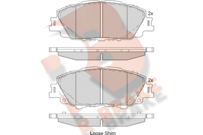 RB2387 R BRAKE Комплект тормозных колодок, дисковый тормоз