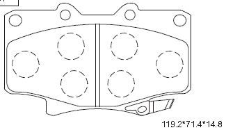 KD2280 ASIMCO Комплект тормозных колодок, дисковый тормоз