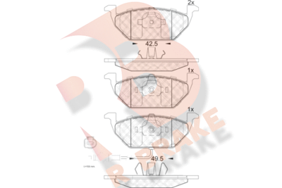 RB1349 R BRAKE Комплект тормозных колодок, дисковый тормоз