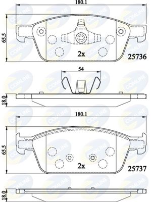 CBP02196 COMLINE Комплект тормозных колодок, дисковый тормоз