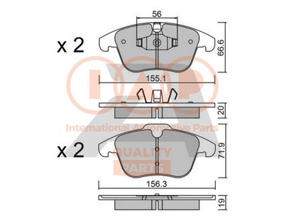 70414072P IAP QUALITY PARTS Комплект тормозных колодок, дисковый тормоз