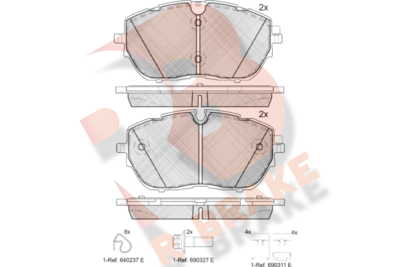 RB2227 R BRAKE Комплект тормозных колодок, дисковый тормоз