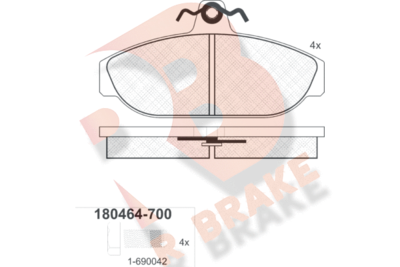 RB0464700 R BRAKE Комплект тормозных колодок, дисковый тормоз