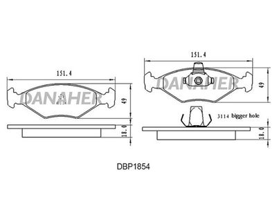 DBP1854 DANAHER Комплект тормозных колодок, дисковый тормоз