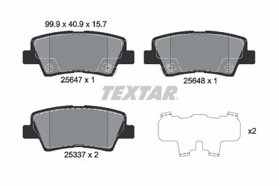 2564701 TEXTAR Комплект тормозных колодок, дисковый тормоз