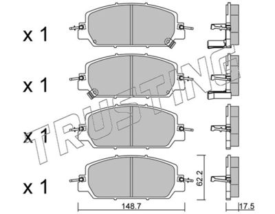 11530 TRUSTING Комплект тормозных колодок, дисковый тормоз