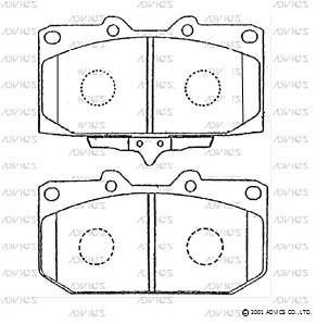 B1N002 ADVICS Комплект тормозных колодок, дисковый тормоз