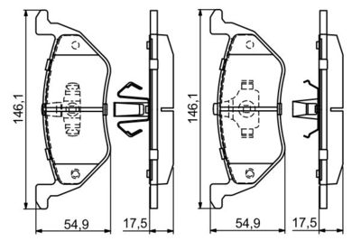 0986494683 BOSCH Комплект тормозных колодок, дисковый тормоз