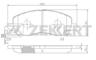 BS2198 ZEKKERT Комплект тормозных колодок, дисковый тормоз