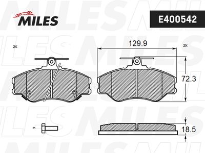 E400542 MILES Комплект тормозных колодок, дисковый тормоз