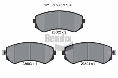 BPD1995 BENDIX Braking Комплект тормозных колодок, дисковый тормоз