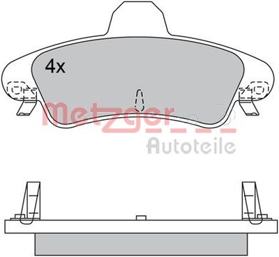 1170531 METZGER Комплект тормозных колодок, дисковый тормоз