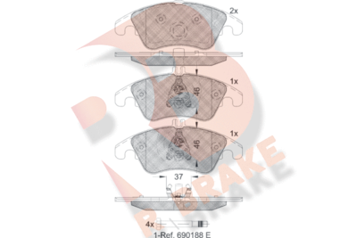 RB1865 R BRAKE Комплект тормозных колодок, дисковый тормоз