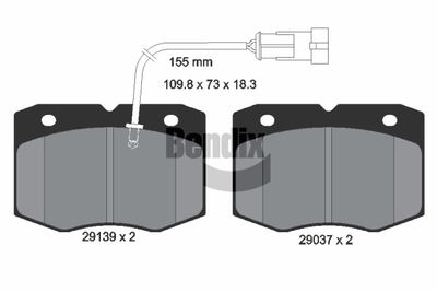 BPD2288 BENDIX Braking Комплект тормозных колодок, дисковый тормоз