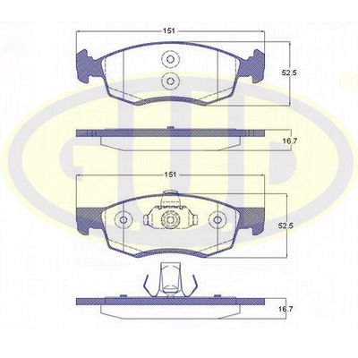 GBP017232 G.U.D. Комплект тормозных колодок, дисковый тормоз