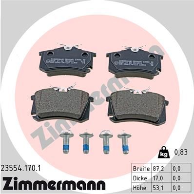 235541701 ZIMMERMANN Комплект тормозных колодок, дисковый тормоз