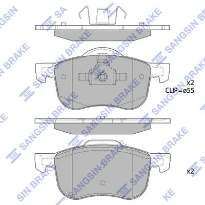 SP2122 Hi-Q Комплект тормозных колодок, дисковый тормоз