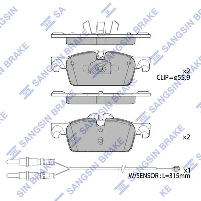 SP4132 Hi-Q Комплект тормозных колодок, дисковый тормоз