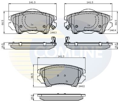 CBP31680 COMLINE Комплект тормозных колодок, дисковый тормоз