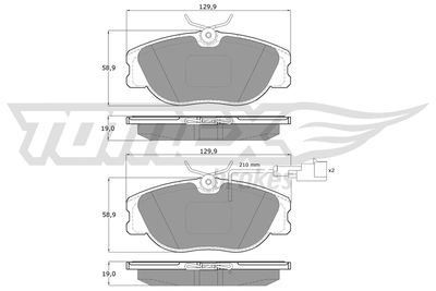 TX1244 TOMEX Brakes Комплект тормозных колодок, дисковый тормоз