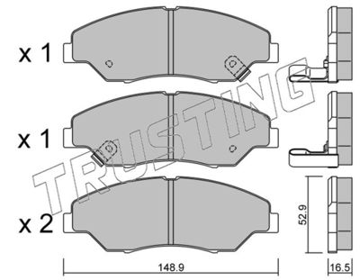 3850 TRUSTING Комплект тормозных колодок, дисковый тормоз