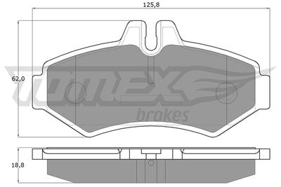 TX1234 TOMEX Brakes Комплект тормозных колодок, дисковый тормоз