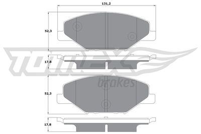 TX1698 TOMEX Brakes Комплект тормозных колодок, дисковый тормоз