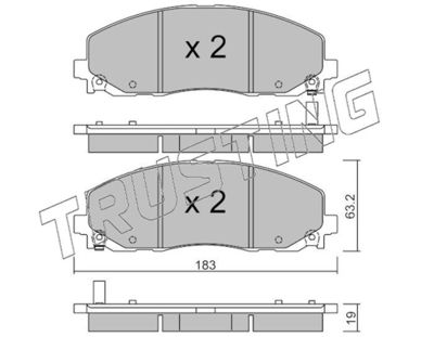 9620 TRUSTING Комплект тормозных колодок, дисковый тормоз