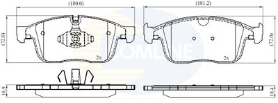 CBP02459 COMLINE Комплект тормозных колодок, дисковый тормоз