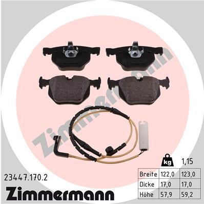 234471702 ZIMMERMANN Комплект тормозных колодок, дисковый тормоз