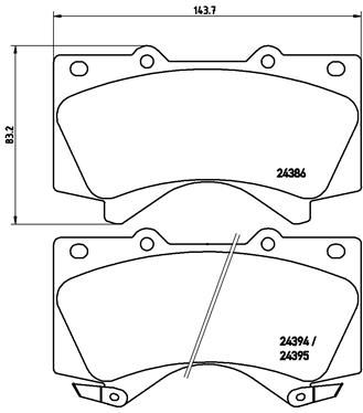 P83107X BREMBO Комплект тормозных колодок, дисковый тормоз