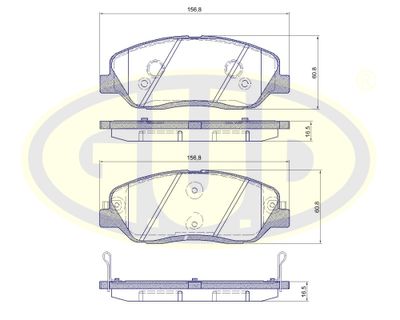 GBP122602 G.U.D. Комплект тормозных колодок, дисковый тормоз