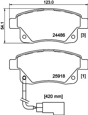 8DB355030891 HELLA PAGID Комплект тормозных колодок, дисковый тормоз