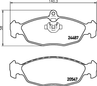 MDB2243 MINTEX Комплект тормозных колодок, дисковый тормоз