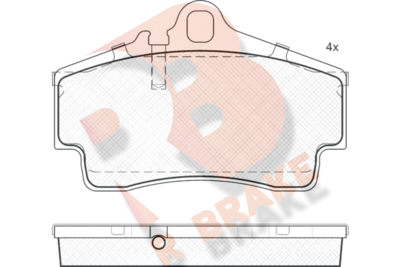 RB1619 R BRAKE Комплект тормозных колодок, дисковый тормоз