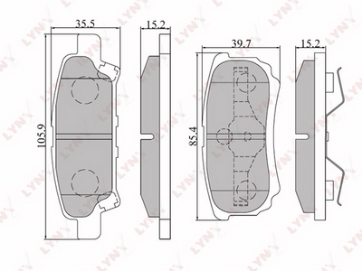 BD5505 LYNXauto Комплект тормозных колодок, дисковый тормоз