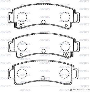 SN792P ADVICS Комплект тормозных колодок, дисковый тормоз