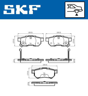 VKBP90624A SKF Комплект тормозных колодок, дисковый тормоз