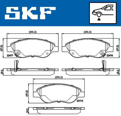 VKBP80322A SKF Комплект тормозных колодок, дисковый тормоз