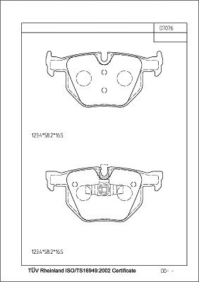 KD77219 ASIMCO Комплект тормозных колодок, дисковый тормоз