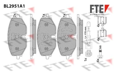 9011194 FTE Комплект тормозных колодок, дисковый тормоз