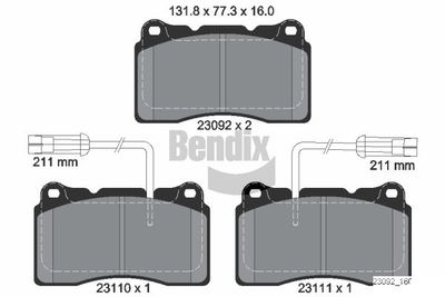 BPD1917 BENDIX Braking Комплект тормозных колодок, дисковый тормоз