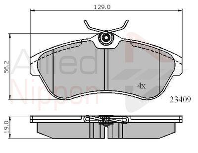 ADB01146 COMLINE Комплект тормозных колодок, дисковый тормоз