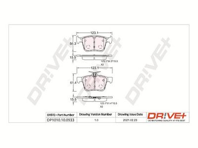 DP1010100933 Dr!ve+ Комплект тормозных колодок, дисковый тормоз