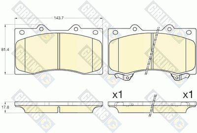 6135605 GIRLING Комплект тормозных колодок, дисковый тормоз